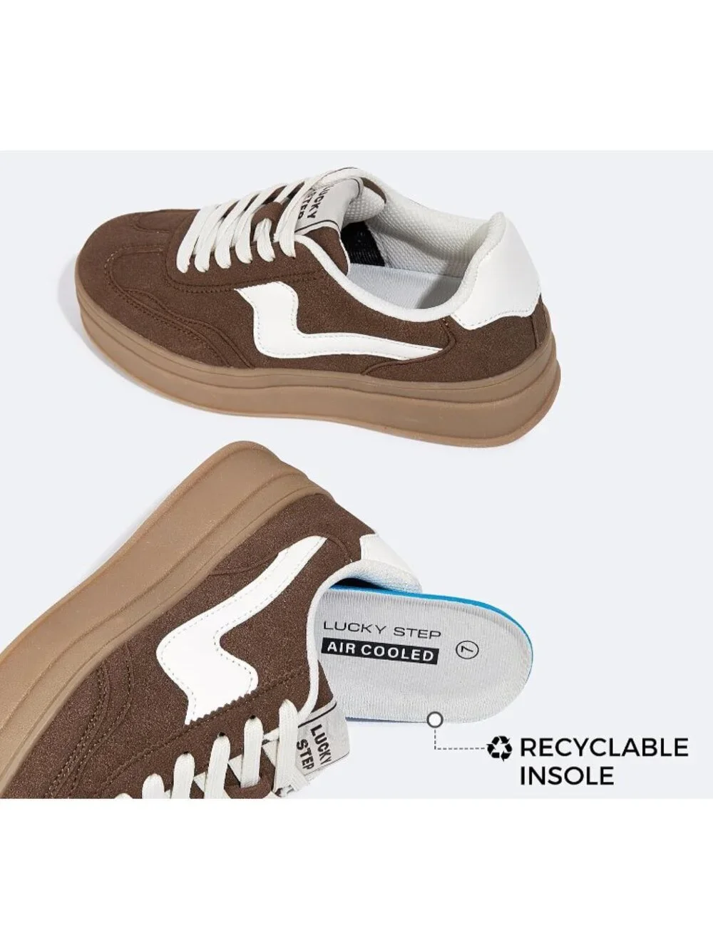 🆕Women's Dark Brown Platform Fashion Sneakers Thick Sole Casual Walking Shoes